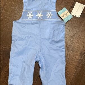 Charming Blue Snowflake Kids Romper